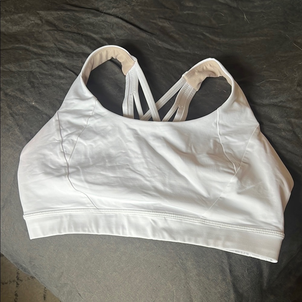 lululemon athletica White Sports Bra with Racerback Design and Medium Support